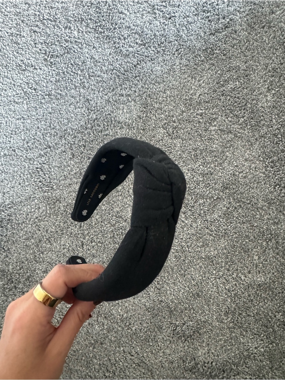 Lele Sadoughi Black Knotted Padded Headband